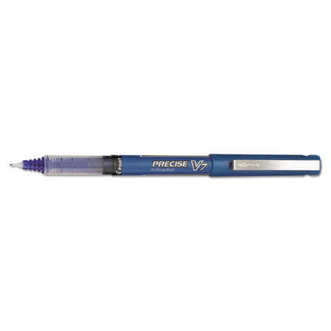 Precise V7 Stick Roller Ball Pen, Fine 0.7mm, Blue Ink-barrel, Dozen