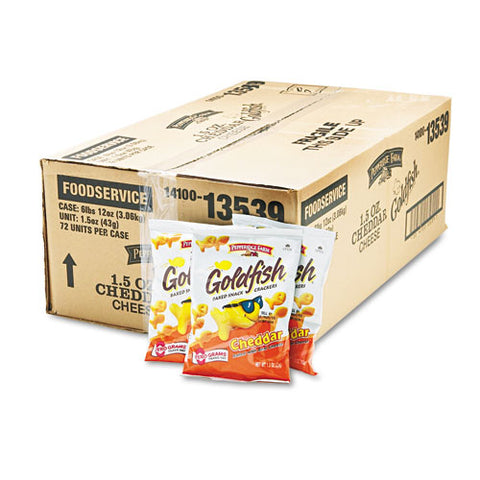 Goldfish Crackers, Cheddar, Single-serve Snack, 1.5oz Bag, 72-carton
