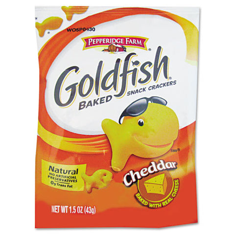 Goldfish Crackers, Cheddar, Single-serve Snack, 1.5oz Bag, 72-carton