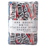 Stainless Steel Scrubbers, Large, Steel Gray, 12 Scrubbers-bag, 6 Bags-carton