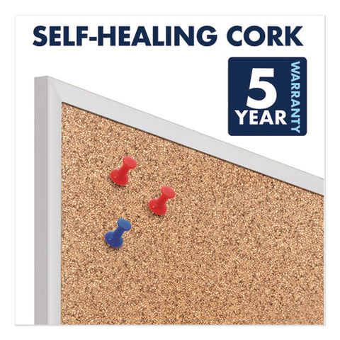 Classic Series Cork Bulletin Board, 24 X 18, Silver Aluminum Frame