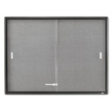 Enclosed Bulletin Board, Fabric-cork-glass, 48 X 36, Gray, Aluminum Frame