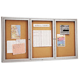 Enclosed Bulletin Board, Natural Cork-fiberboard, 72 X 36, Silver Aluminum Frame