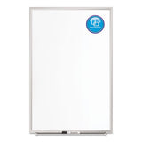 Classic Series Porcelain Magnetic Board, 60 X 36, White, Silver Aluminum Frame
