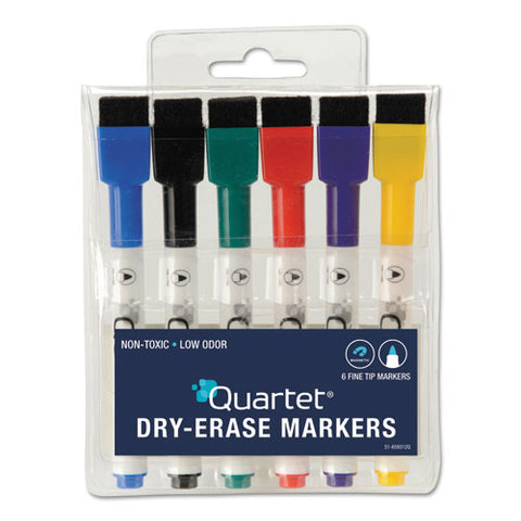 Low-odor Rewritables Dry Erase Mini-marker Set, Fine Tip, Assorted Colors, 6-set