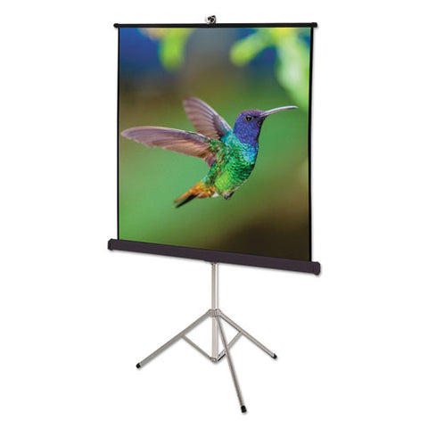 Portable Tripod Projection Screen, 70 X 70, White Matte, Black Steel Case