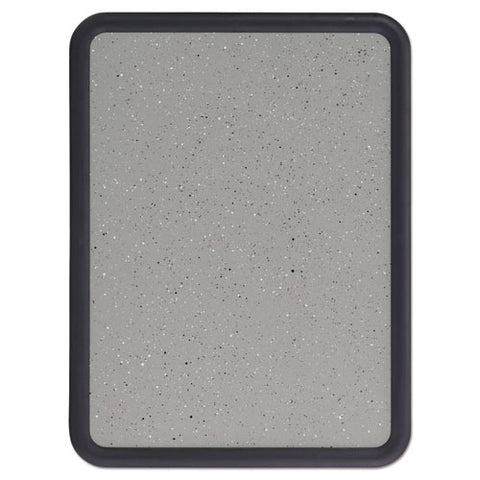 Contour Granite Gray Tack Board, 36 X 24, Black Frame