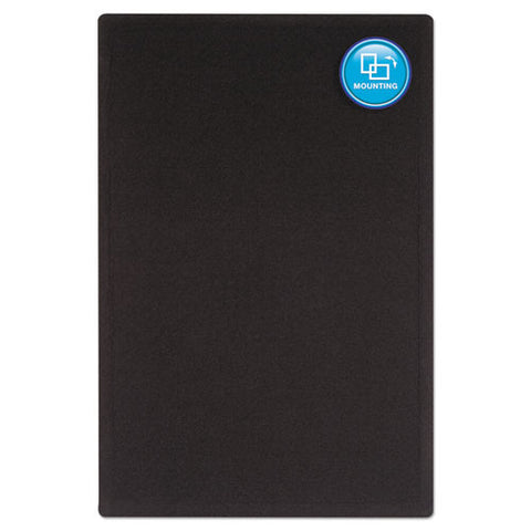 Oval Office Fabric Bulletin Board, 36 X 24, Black