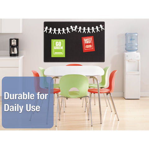 Oval Office Fabric Bulletin Board, 48 X 36, Black