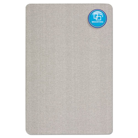 Oval Office Fabric Bulletin Board, 48 X 36, Gray