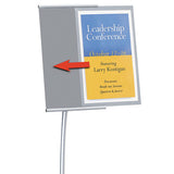 Designer Sign Stand, Silver Aluminum Frame, 11 X 17