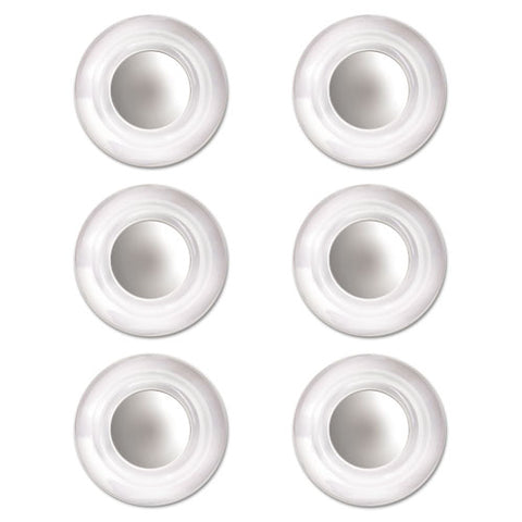Glass Magnets, Large, 0.45" Dia, Clear, 6-pack