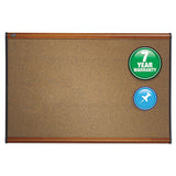 Prestige Bulletin Board, Brown Graphite-blend Surface, 48 X 36, Cherry Frame