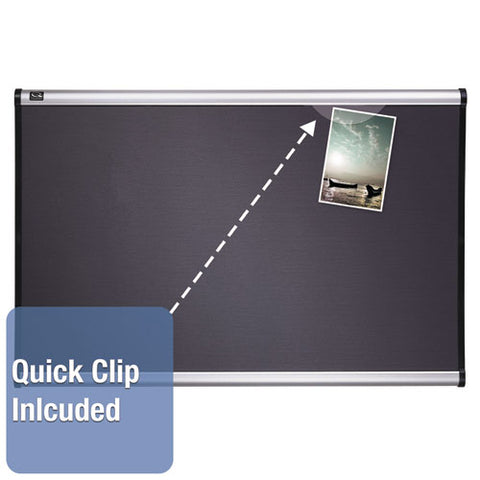 Prestige Bulletin Board, Diamond Mesh Fabric, 36 X 24, Gray-aluminum Frame