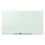 Invisamount Magnetic Glass Marker Board, Frameless, 39" X 22", White Surface