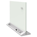 Desktop Magnetic Glass Dry-erase Panel, 23" X 17", White