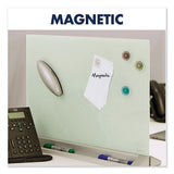 Desktop Magnetic Glass Dry-erase Panel, 23" X 17", White