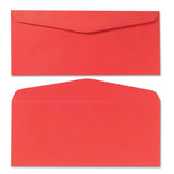 Colored Envelope, #10, Commercial Flap, Gummed Closure, 4.13 X 9.5, Red, 25-pack