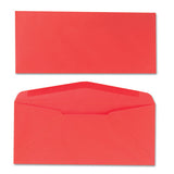 Colored Envelope, #10, Commercial Flap, Gummed Closure, 4.13 X 9.5, Red, 25-pack