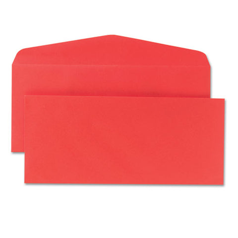 Colored Envelope, #10, Commercial Flap, Gummed Closure, 4.13 X 9.5, Red, 25-pack