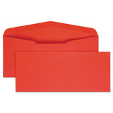 Colored Envelope, #10, Commercial Flap, Gummed Closure, 4.13 X 9.5, Red, 25-pack