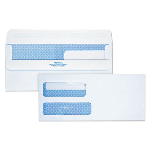 Double Window Redi-seal Security-tinted Envelope, #9, Commercial Flap, Redi-seal Closure, 3.88 X 8.88, White, 250-carton