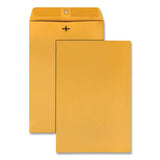 Clasp Envelope, #98, Square Flap, Clasp-gummed Closure, 10 X 15, Brown Kraft, 100-box