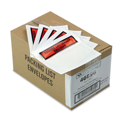 Self-adhesive Packing List Envelope, 4.5 X 5.5, Clear-orange, 1,000-carton