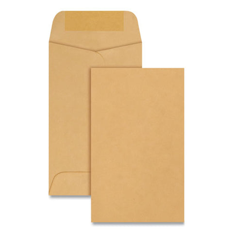 Kraft Coin And Small Parts Envelope, #3, Square Flap, Gummed Closure, 2.5 X 4.25, Brown Kraft, 500-box