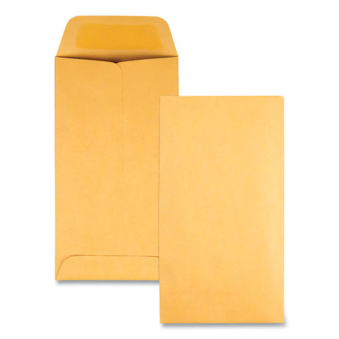 Kraft Coin And Small Parts Envelope, #7, Square Flap, Gummed Closure, 3.5 X 6.5, Brown Kraft, 500-box