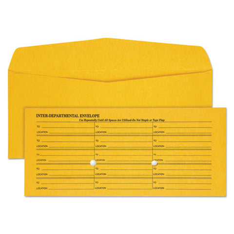 Light Brown Fold Flap Kraft Trade Size Interoffice Envelope, One-sided Box-style Format, 4.5 X 10.38, Brown Kraft, 500-box