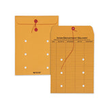 Brown Kraft String And Button Interoffice Envelope, #90, One-sided Five-column Format, 9 X 12, Brown Kraft, 100-carton