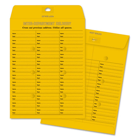 Brown Kraft Redi-tac Box-style Interoffice Envelope, #97, Two-sided Three-column Format, 10 X 13, Brown Kraft, 100-box
