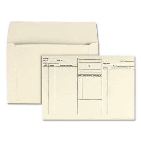 Attorney's Envelope-transport Case File, Cheese Blade Flap, Fold Flap Closure, 10 X 14.75, Cameo Buff, 100-box