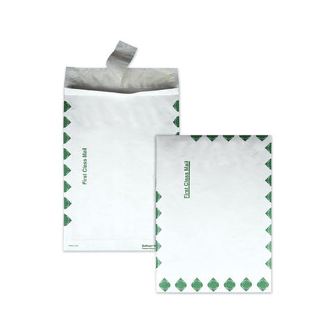 Open End Expansion Mailers, Dupont Tyvek, #13 1-2, Cheese Blade Flap, Redi-strip Closure, 10 X 13, White, 100-carton