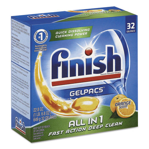 Dish Detergent Gelpacs, Orange Scent, Box Of 32 Gelpacs, 8 Boxes-carton