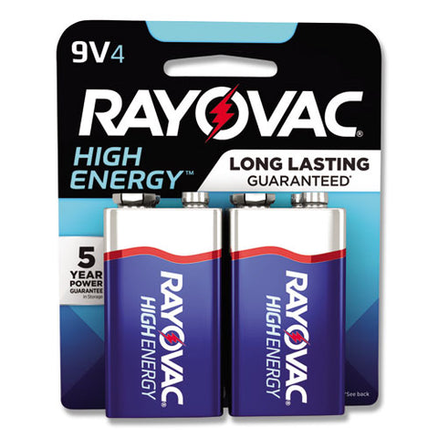 High Energy Premium Alkaline 9v Batteries, 4-pack