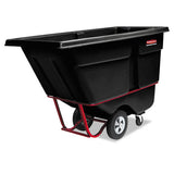 Rotomolded Tilt Truck, Rectangular, Plastic, 1,250 Lb Capacity, Black
