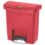 Slim Jim Resin Step-on Container, Front Step Style, 4 Gal, Red