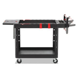 Heavy Duty Adaptable Utility Cart, 2 Shelves, 25.2w X 51.5d X 36h, Black