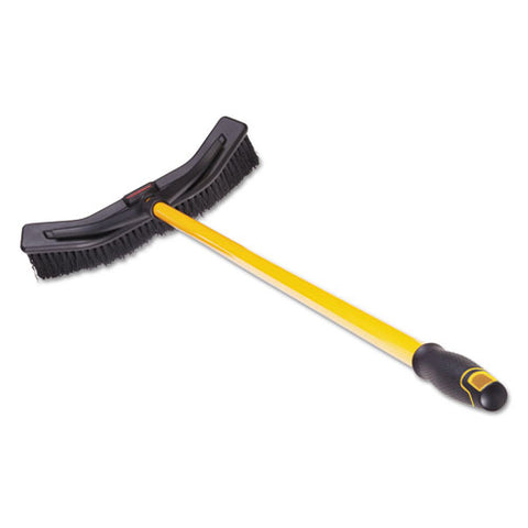 Maximizer Push-to-center Broom, 18", Polypropylene Bristles, Yellow-black