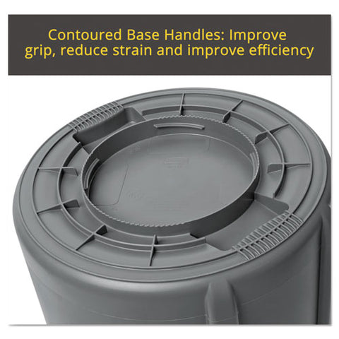 Round Brute Container, Plastic, 20 Gal, Yellow