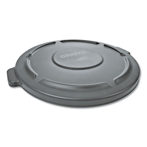 Round Flat Top Lid, For 32 Gal Round Brute Containers, 22.25" Diameter, Gray