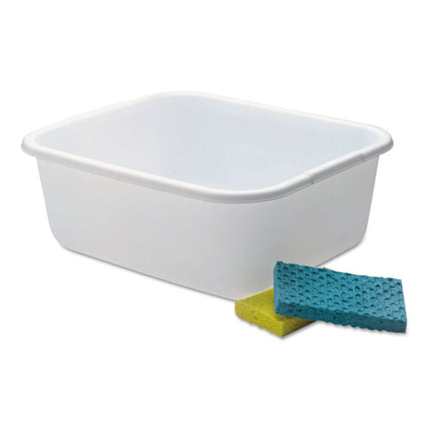 Microban Dishpan, 4.5 Gal, 14.5" X 12.5" X 5.7", White, 6-carton