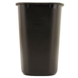 Deskside Plastic Wastebasket, Rectangular, 7 Gal, Black