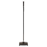 Floor And Carpet Sweeper, Plastic Bristles, 44" Handle, Black-gray