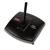 Floor And Carpet Sweeper, Plastic Bristles, 44" Handle, Black-gray
