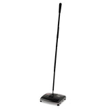 Floor And Carpet Sweeper, Plastic Bristles, 44" Handle, Black-gray