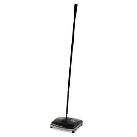 Floor And Carpet Sweeper, Plastic Bristles, 44" Handle, Black-gray
