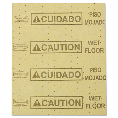 Over-the-spill Pad, "caution Wet Floor", Yellow, 16 1-2" X 20", 22 Sheets-pad